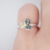 Sterling Silver Yellow and Blue Montana Sapphire Ring