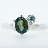 Blue Green Montana Sapphire Ring