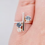 Multi-Stone Montana Sapphire Ring