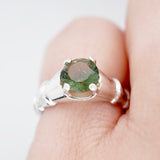 Beautiful Sterling Silver Moldovite Ring