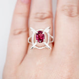 Beautiful Sterling Silver Rhodolite Garnet Ring