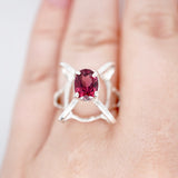 Beautiful Sterling Silver Rhodolite Garnet Ring
