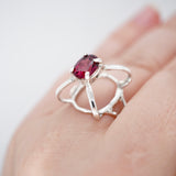 Beautiful Sterling Silver Rhodolite Garnet Ring