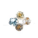 Blue and Multicolored Montana Sapphire Cluster Ring