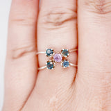 Montana Sapphire Criss Cross Cluster Ring