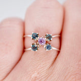Montana Sapphire Criss Cross Cluster Ring