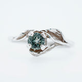 Steely Blue Floral Montana Sapphire Ring