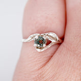 Steely Blue Floral Montana Sapphire Ring