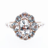 Rose Gold Montana Sapphire and Topaz Engagement Ring