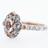 Rose Gold Montana Sapphire and Topaz Engagement Ring
