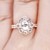Rose Gold Montana Sapphire and Topaz Engagement Ring