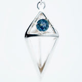"Geometric Diamond" Montana Sapphire Necklace