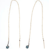 Gold Montana Sapphire Dangle Earrings