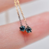 Gold Montana Sapphire Dangle Earrings