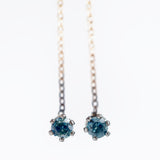 Gold Montana Sapphire Dangle Earrings