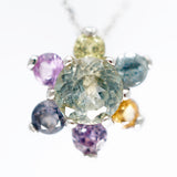 Gold Montana Sapphire Star Cluster Necklace