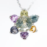 Gold Montana Sapphire Star Cluster Necklace