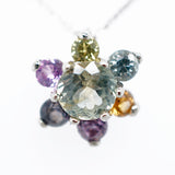 Gold Montana Sapphire Star Cluster Necklace
