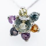 Gold Montana Sapphire Star Cluster Necklace