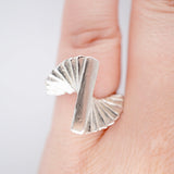 Sterling Silver Fan Wave Ring