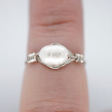White Pearl Wire Wrapped Ring