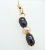 Gold Filled Black & White Freshwater Pearl Earrings