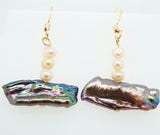 White and Black Freshwater Pearl Earrings