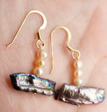 White and Black Freshwater Pearl Earrings