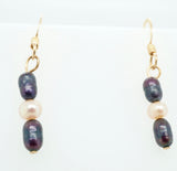 Gold Filled Black & White Freshwater Pearl Earrings