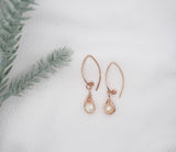 Hammered Rose Gold Pink Pearl Earrings