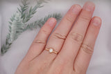 Rose Gold, White Freshwater Pearl Ring