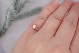 White Pearl, Rose Gold Filled Ring