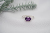 Solitare Amethyst Ring