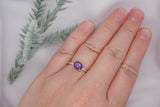 Solitare Amethyst Ring