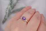 Solitare Amethyst Ring