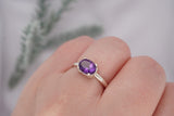 Solitare Amethyst Ring