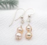 Handmade Pink Pearl Earrings