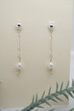Sterling silver dangle Pearl Earrings