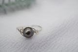 Black Pearl Wire Wrapped Ring
