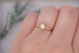 Rose Gold, White Freshwater Pearl Ring