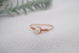 Rose Gold, White Freshwater Pearl Ring
