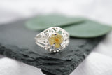Raw Yellow Orange Montana Sapphire Ring
