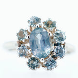 White Gold Montana Sapphire Cluster Ring