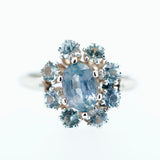 White Gold Montana Sapphire Cluster Ring