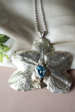 Handmade sterling silver orchid flower necklace