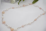 Handmade Pink and White Freshwater Pearl Necklace