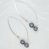 Black Freshwater Pearl Drop Earrings