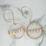 Dangle Pink Freshwater Pearl Earrings