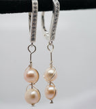 Accented Pink Freshwater Pearl Earrings
