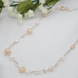 Handmade Pink and White Freshwater Pearl Necklace